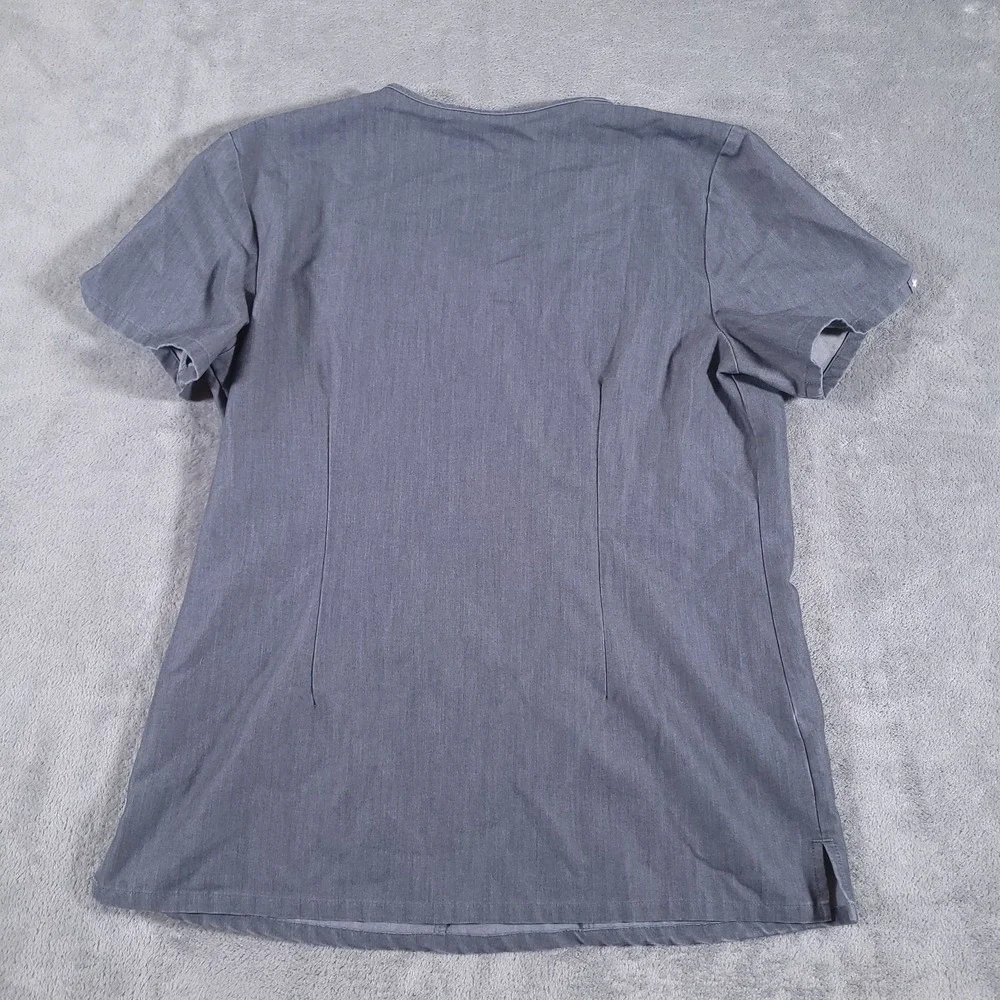 FIGS Casma Scrub Top Womens S‎ Grey Technical Collection V-Neck Short Sleeve